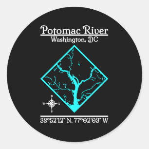 Sticker Rond Potomac River Washington Dc