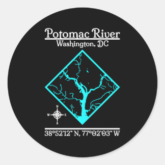 Sticker Rond Potomac River Washington Dc