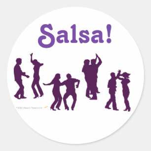 Sticker Rond Pots de danse de salsa Silhouettes sur mesure