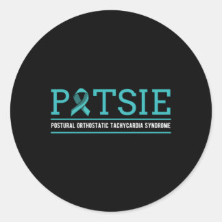 Sticker Rond Pots Dysautonomia Turquoise Ribbon Autonome Dysfu