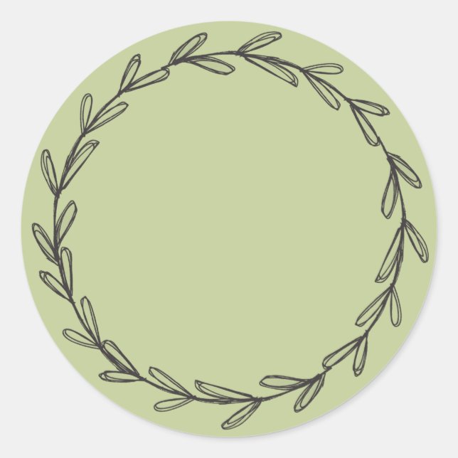Sticker Rond Pots en verre vert rustique/écriture d'épice  (Devant)