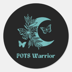 Sticker Rond Pots Sensibilisation Maladie Chronique Papillon Et