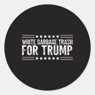 Sticker Rond Poubelle de garage blanc pour Trump Votez Trump po
