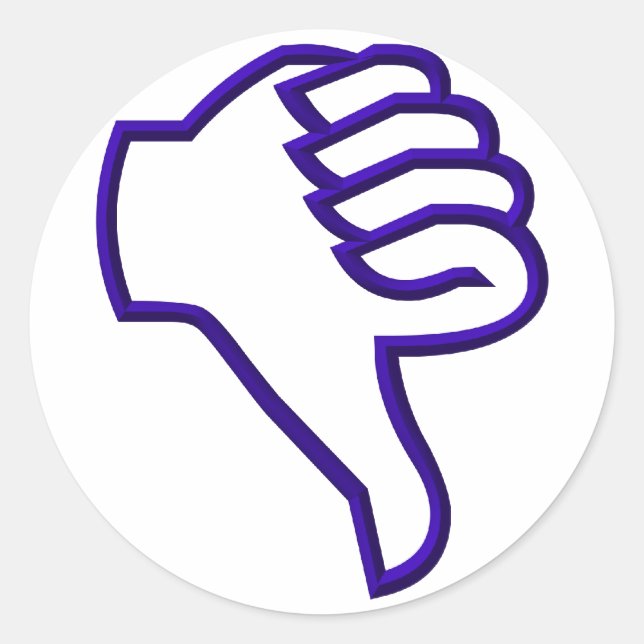 Sticker Rond Pouce vers le bas (Devant)