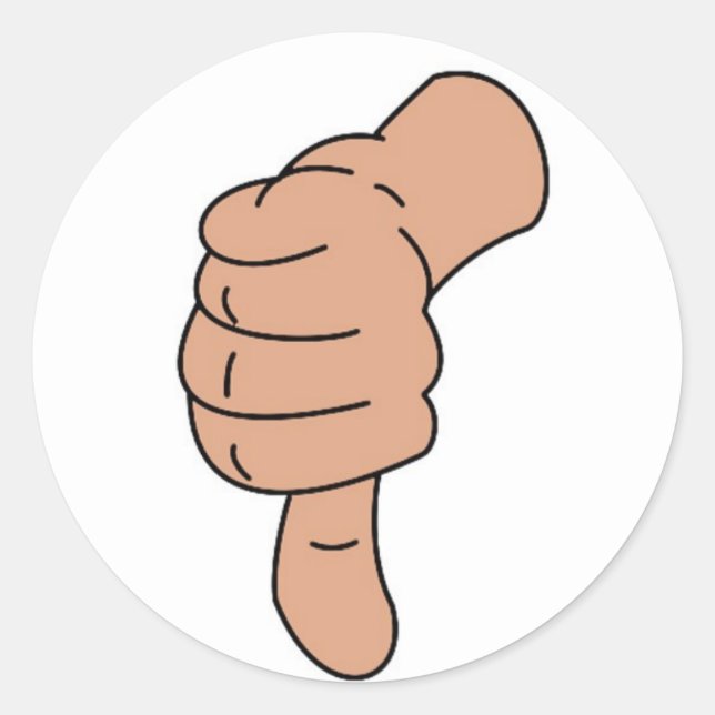 Sticker Rond Pouce vers le bas (Devant)