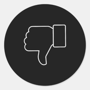 Sticker Rond Pouce Vers Le Bas, Drôle, Blagues, Sarcastique