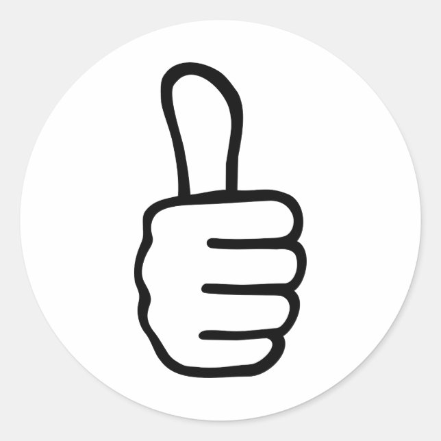 Sticker Rond Pouce vers le haut (Devant)