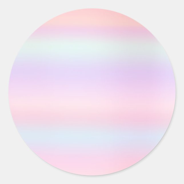 Sticker Rond Poudre de blush pastel ombré rose et bleu licorne  (Devant)