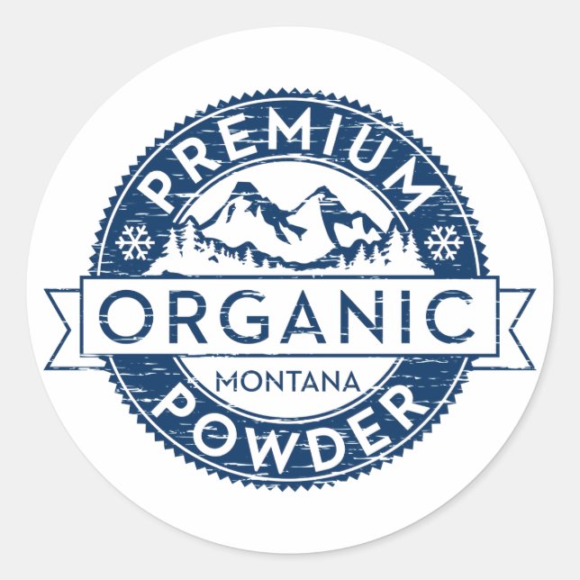 Sticker Rond Poudre de Montana biologique de qualité supérieure (Devant)