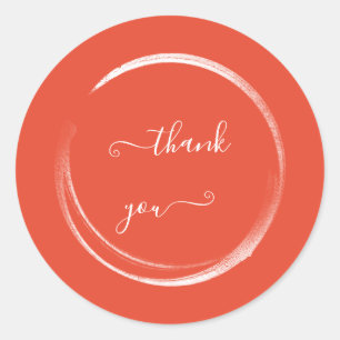 Sticker Rond Poudre de remerciement mariage corail Shower de ma