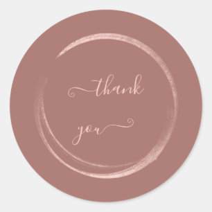 Sticker Rond Poudre de remerciement rose pastel rose pour cadea
