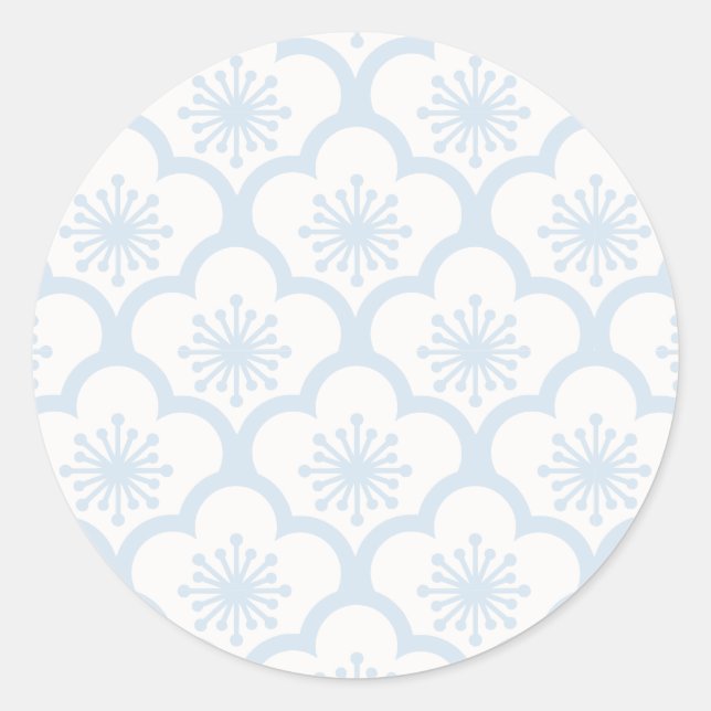 Sticker Rond Poudre de Sakura Bleu Douce - Neutre (Devant)