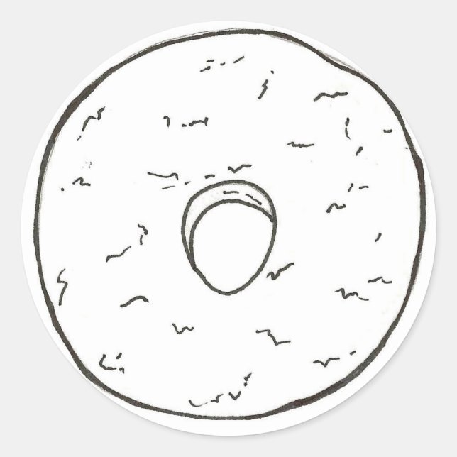 Sticker Rond Poudre Doughnut Sucre Petit Déjeuner Pâtisserie (Devant)