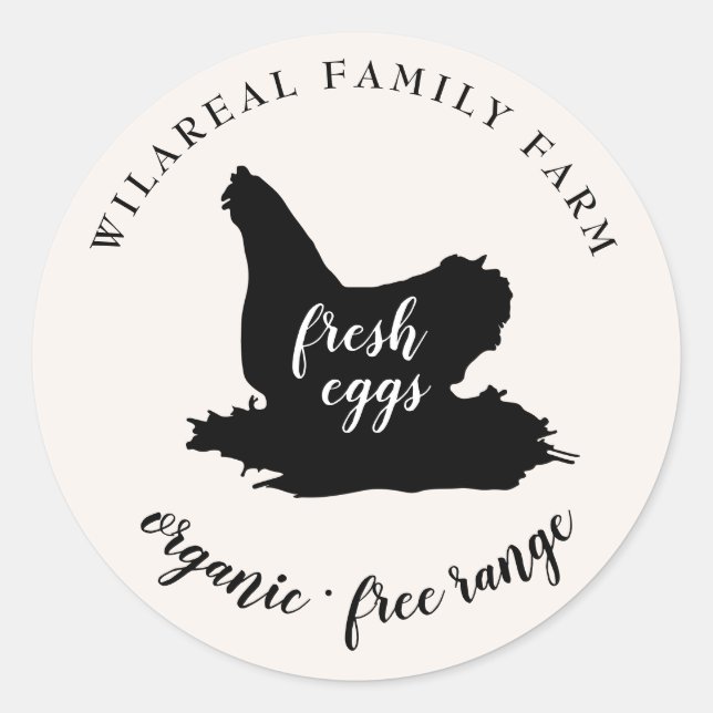 Sticker Rond poule de la famille ferme classique (Devant)