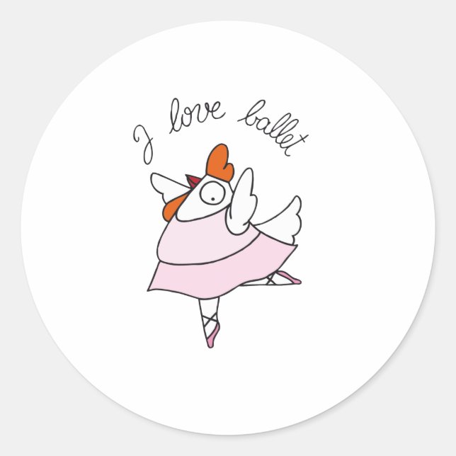 Sticker Rond poule drôle (Devant)