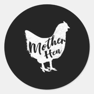 Sticker Rond Poule mère bonne fête des mères cadeau de poulet m