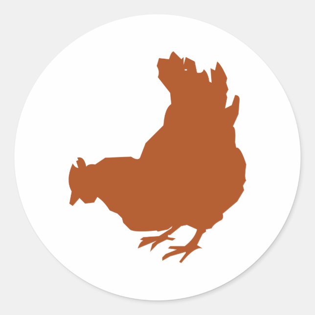 Sticker Rond Poule [poulet, agriculteur, oeufs organiques] (Devant)