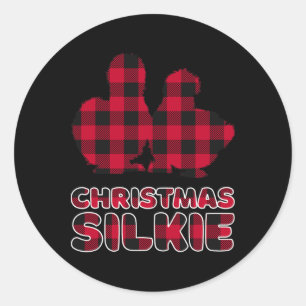 Sticker Rond Poule Soie Soie Plaid Silkies _1 