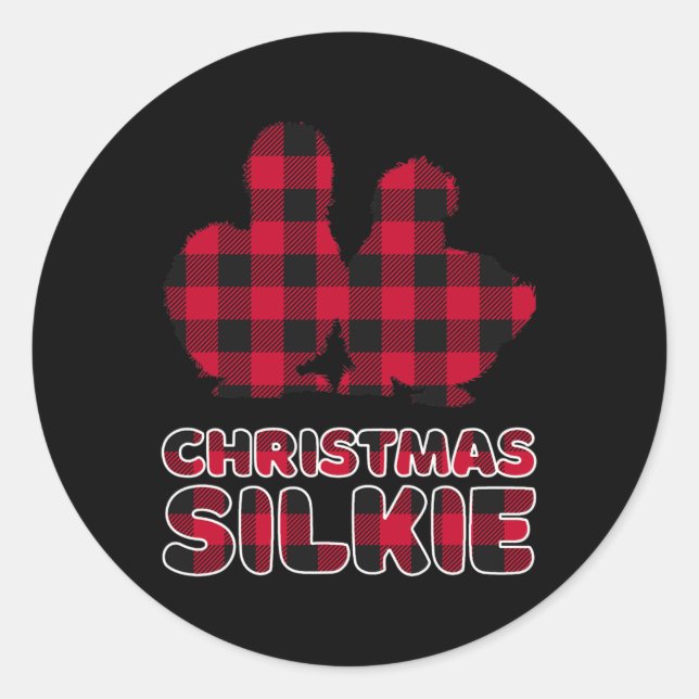 Sticker Rond Poule Soie Soie Plaid Silkies _1  (Devant)