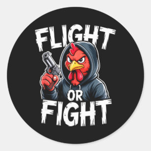Sticker Rond Poule Thug En Colère Vol Ou Réaction De Combat Drô