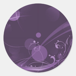 STICKER ROND POULEAUX ET POINTS DE CERCLE VIEUX VIOLET