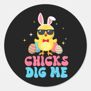 Sticker Rond Poules Drôles Me Creusent Pour Hommes Garçons Enfa