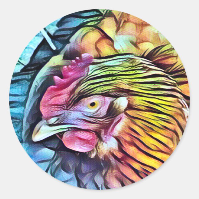 STICKER ROND POULET (Devant)