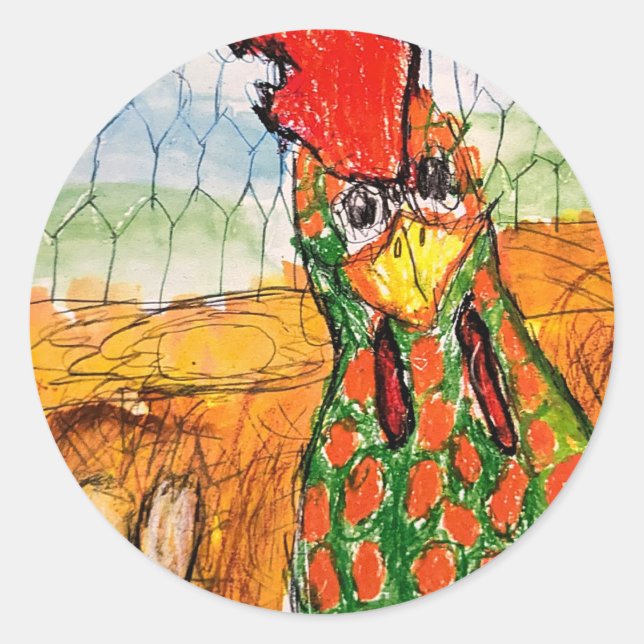 Sticker Rond Poulet (Devant)
