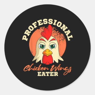 Sticker Rond Poulet ailes Manger Retro Barbecue Vintage Buffalo