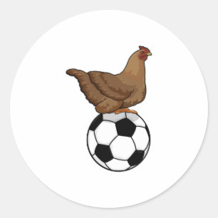 Sticker Rond Poulet aux sports de football