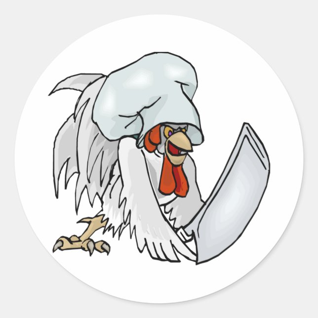 Sticker Rond Poulet Chef (Devant)