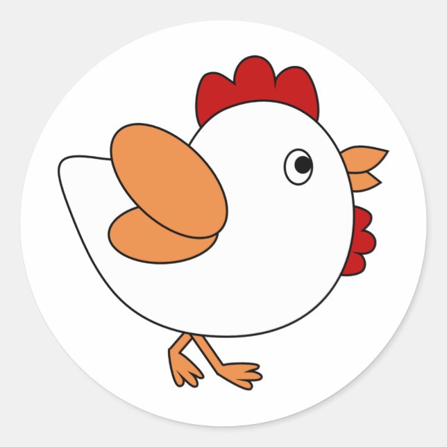 Sticker Rond Poulet Cheveux (Devant)