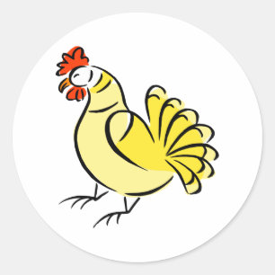 Sticker Rond Poulet de chasse