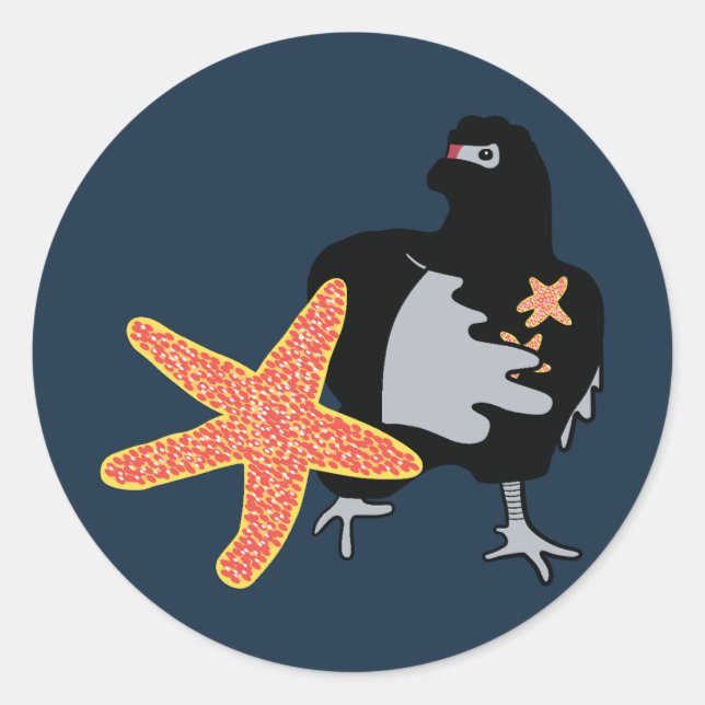 Sticker Rond Poulet de Ninja (Devant)