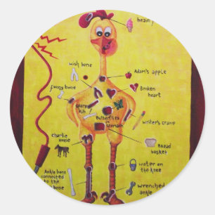 Sticker Rond Poulet en caoutchouc d'opération