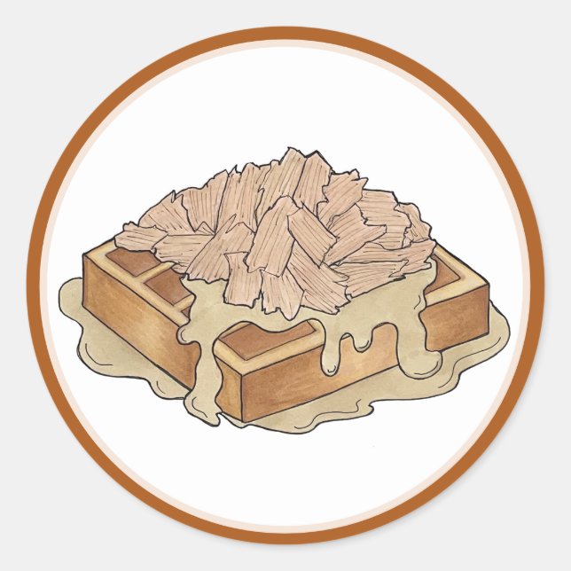 Sticker Rond Poulet et gaufres Pennsylvanie Dutch Amish Food (Devant)