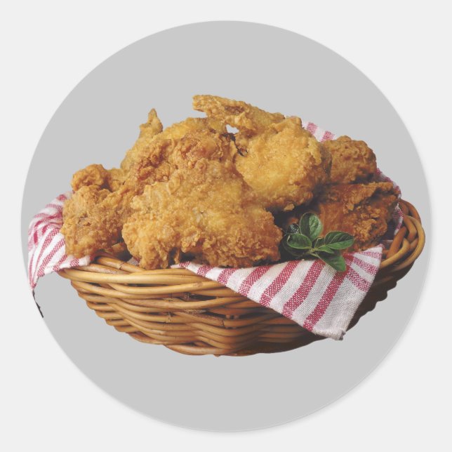 Sticker Rond Poulet frit (Devant)