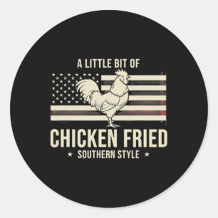 Sticker Rond Poulet, je porte un peu de poulet frit' Sou