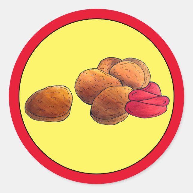 Sticker Rond Poulet Nuggets Ketchup Junk Fast Food Foin (Devant)