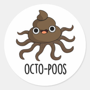 Sticker Rond Poulet Octo-Poos Drôle