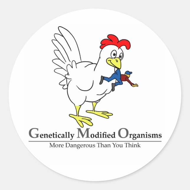 Sticker Rond poulet OGM (Devant)