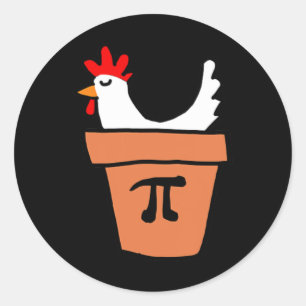 Sticker Rond Poulet Pot Pie Drôle Math Amant Pun Pi Day Étudian