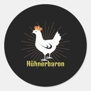 Sticker Rond Poulet Ron Drôles de poules chuchotent Paysan Poul