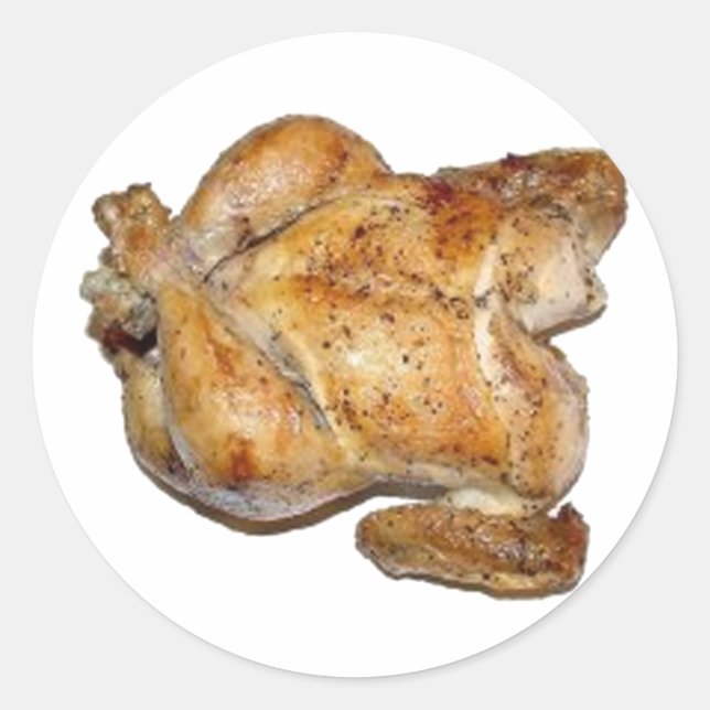 Sticker Rond Poulet Rôti Entier (Devant)