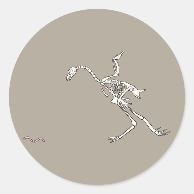 Sticker Rond Poulet squelettique d'Halloween (Devant)