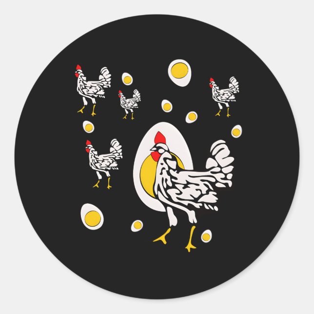 Sticker Rond Poulets de poulet Roseanne (Devant)