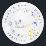 Sticker Rond Poulets rustiques | Faveur Baby shower<br><div class="desc">Il n'y a rien de plus excitant que d'accueillir un nouveau lot de joie dans le monde. Ce précieux bébé, envoyé d'en haut, devrait être célébré avec un Baby shower élégant mais fantaisiste. Cette fête est si mignonne et fonctionnerait parfaitement non seulement pour un garçon, mais aussi pour une fille...</div>