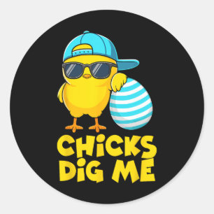 Sticker Rond Poulettes Drôles Me Creusent Pour Hommes Garçons E