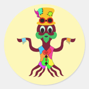 Sticker Rond Poulpe