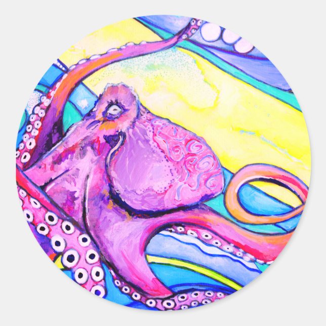 Sticker Rond poulpe (Devant)
